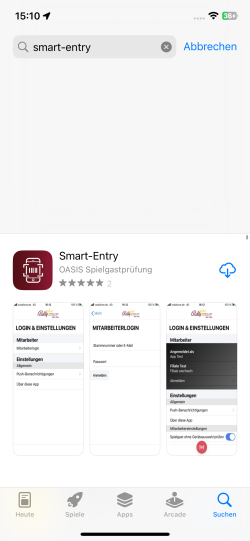 SmartEntry App im Store
